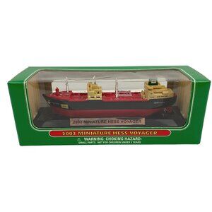 Hess 2002 Miniature Hess Voyager Red Ship Boat Collectible Toy with Box